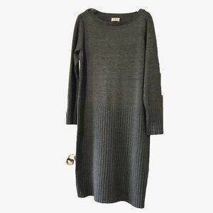 Lou & Grey Knit Ribbed Midi Shift Sweater Dress Sz Large